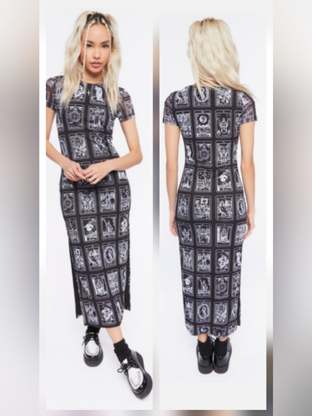 ♡ Forever 21 Tarot Cards Maxi Dress Sz Medium EUC